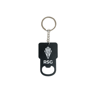 BLACK SHIELD BOTTLE OPENER KEYCHAIN