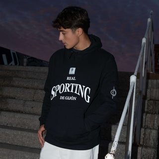 HOODIE SPORTING NEGRA TITOCUSTOMS NIÑO