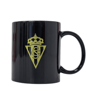 BLACK MUG WITH GOLDEN SHIELD