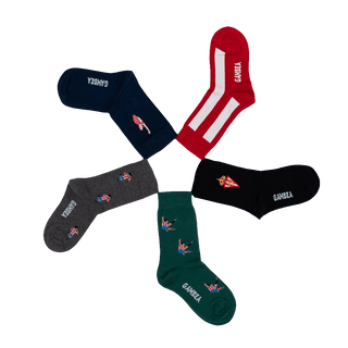 BLACK EMBROIDERED SHIELD SOCK