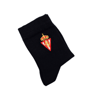 BLACK EMBROIDERED SHIELD SOCK