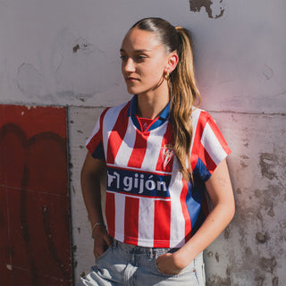 CAMISETA ROJIBLANCA CROPPED 2001/02